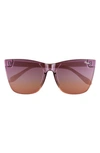 Quay Come Thru 60mm Gradient Cat Eye Sunglasses In Tortoise,purple Blue