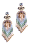 Deepa Gurnani Ishani Beaded Drop Earrings In Blue