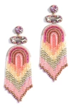 Deepa Gurnani Ishani Beaded Drop Earrings In Coral