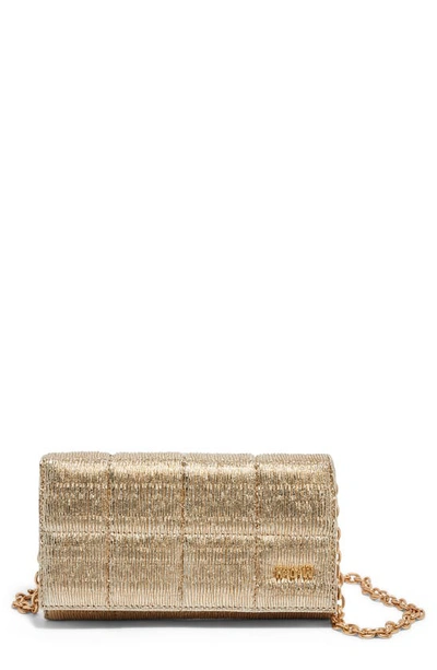 House Of Want We Browse Vegan Leather Wallet Crossbody Bag In Soft Gold