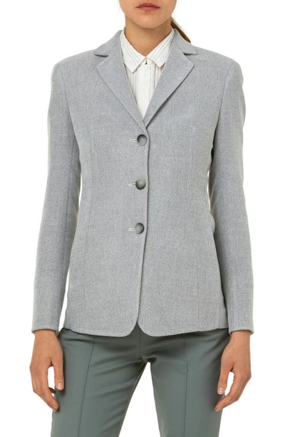 Akris Wool-blend Pique Stretch Blazer Jacket In Clay