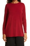 Eileen Fisher Jersey Tunic In Cranberry