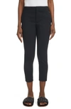 Chloé Straight Leg Stretch Wool Ankle Pants In Black