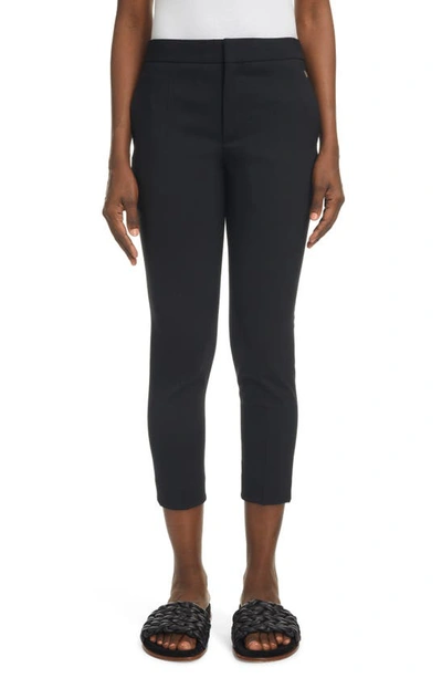 Chloé Straight Leg Stretch Wool Ankle Pants In Black