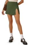 Reformation Margot Miniskirt In Fern Green