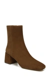 Vince Kaye Block Heel Bootie In Dark Taupe