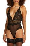 Hunkemoller Chiara Lace Thong Bodysuit In Black