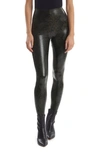 Commando Reptile Embossed Faux Leather Leggings In Moss Snake