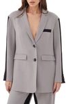 4th & Reckless Amur Two-tone Blazer In Grey And Black Mix