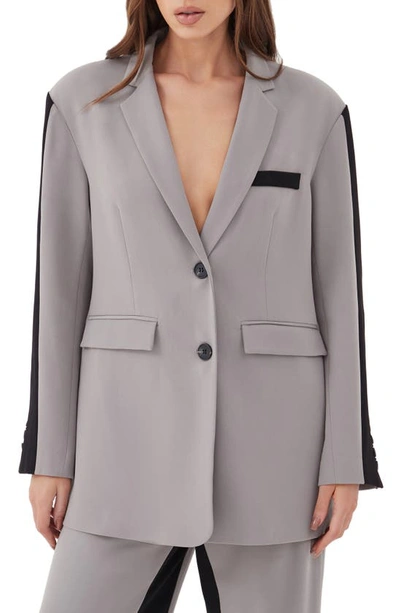 4th & Reckless Amur Two-tone Blazer In Grey And Black Mix