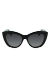 Ferragamo Gancini 53mm Butterfly Sunglasses In Black