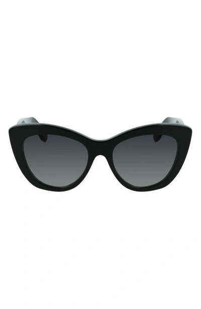 Ferragamo Gancini 53mm Butterfly Sunglasses In Black