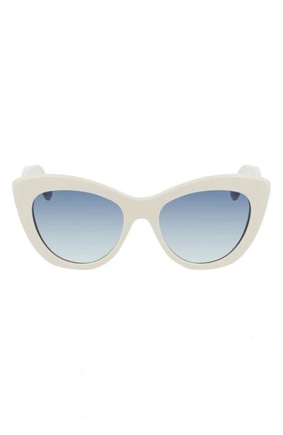 Ferragamo Women's Cat Eye Sunglasses, 53mm In Ivory