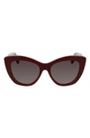 Ferragamo Gancini 53mm Cat Eye Sunglasses In Bordeaux