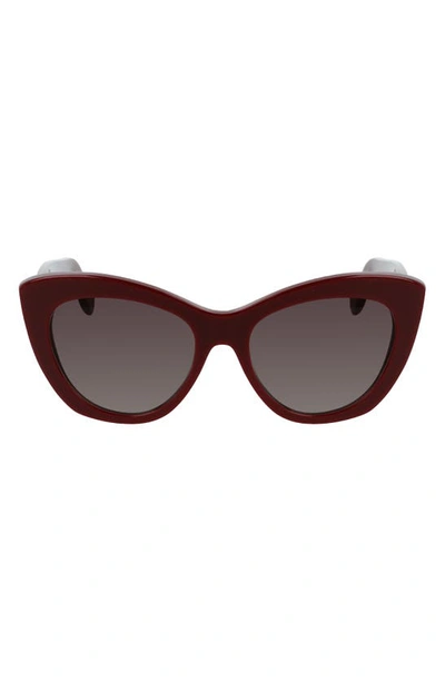 Ferragamo Gancini 53mm Cat Eye Sunglasses In Bordeaux