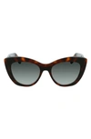 Ferragamo Gancini 53mm Cat Eye Sunglasses In Tortoise