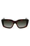 Ferragamo Gancini 52mm Rectangular Sunglasses In Tortoise