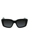 Ferragamo Gancini 52mm Modified Rectangle Sunglasses In Black