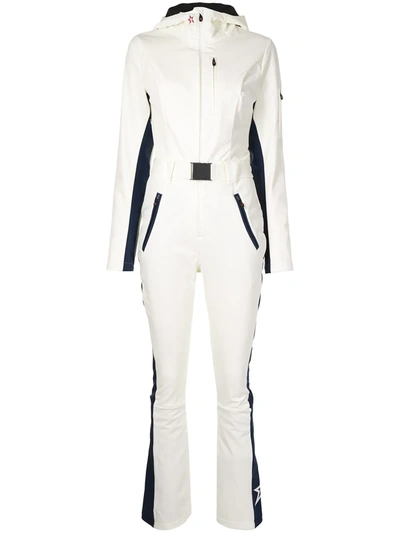 Perfect Moment Star-print Belted Ski One-piece In White