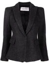 Valentino Chevron Pattern Single-breasted Blazer In Grau