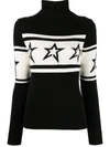 Perfect Moment Chopper Star Roll-neck Merino-wool Sweater In Schwarz