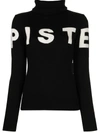 Perfect Moment Piste Intarsia Roll-neck Merino Sweater In Schwarz