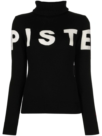 Perfect Moment Piste Intarsia Roll-neck Merino Sweater In Black