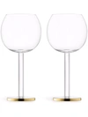 Lsa International Luca Balloon Glass Set In Gold