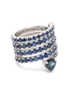 Shay 18kt White Gold Spiral Heart Sapphire Ring In Silber