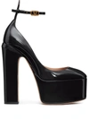 Valentino Garavani Tan-go 165 Patent-leather Platform Pumps In Black