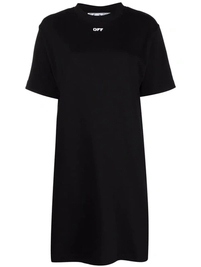 Off-white Black Stamp Logo T-shirt Dress In Schwarz