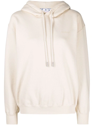 Off-white Diag-print Hoodie In White