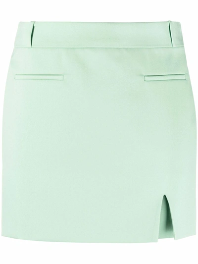 Attico Edie Skirt In Green Wool