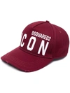 Dsquared2 Be Icon Burgundy White Baseball Cap In Red