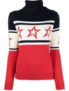 Perfect Moment Chopper Star Roll-neck Merino-wool Sweater In Blue