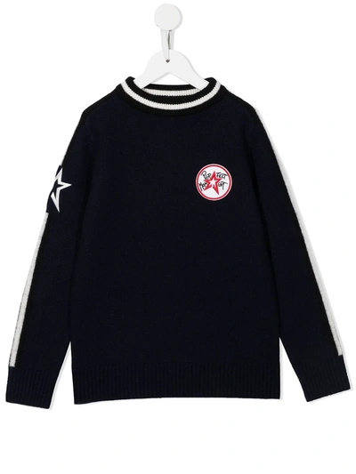 Perfect Moment Kids' Logo-patch Knitted Jumper In Black