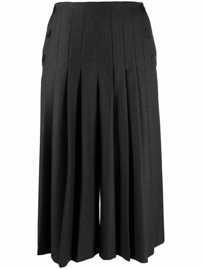 Pre-owned Dior 2010  Pleated High-waisted Culottes In Grey