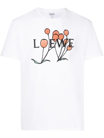 Loewe Herbarium Logo-print Cotton-jersey T-shirt In White