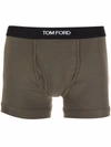 Tom Ford Logo-waistband Boxer Briefs In Green