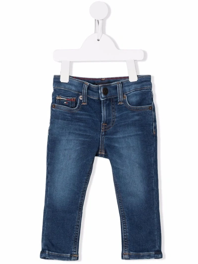 Tommy Hilfiger Junior Babies' Mid-rise Skinny-fit Jeans In Blue