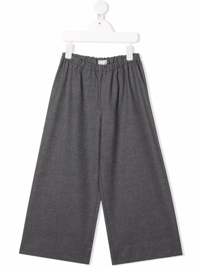 Il Gufo Kids' Wide-leg Trousers In Grey