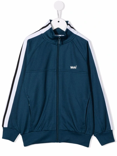 Molo Kids' Striped-sleeve Jacket In Blue
