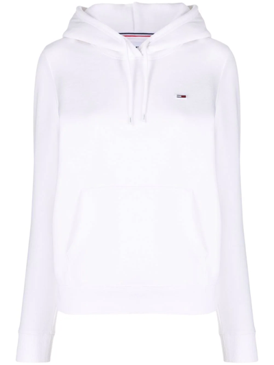 Tommy Hilfiger Logo-patch Pullover Hoodie In White