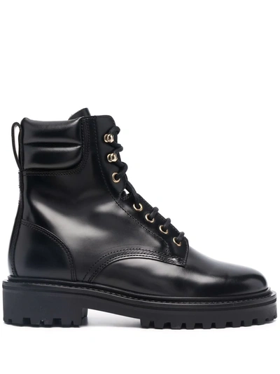 Isabel Marant Étoile Polished-leather Boots In Black