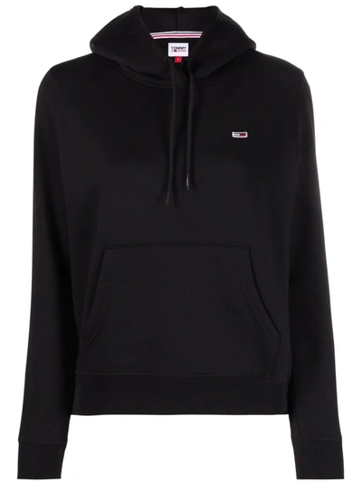 Tommy Hilfiger Embroidered Logo Hoodie In Black