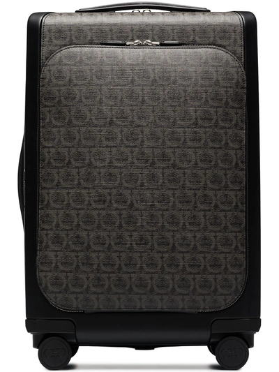 Ferragamo Gancini-print Cabin Bag In Grau