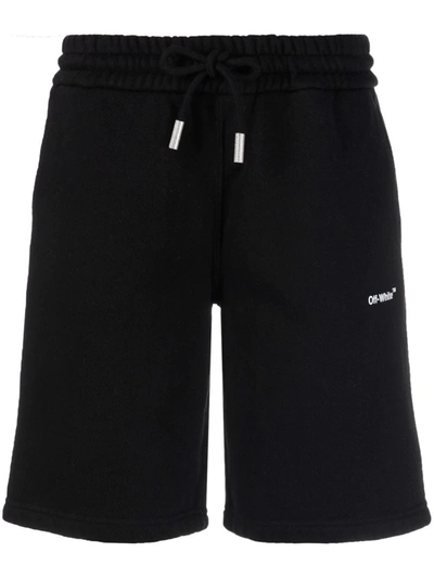 Off-white Diag-stripe Print Track Shorts In <p>