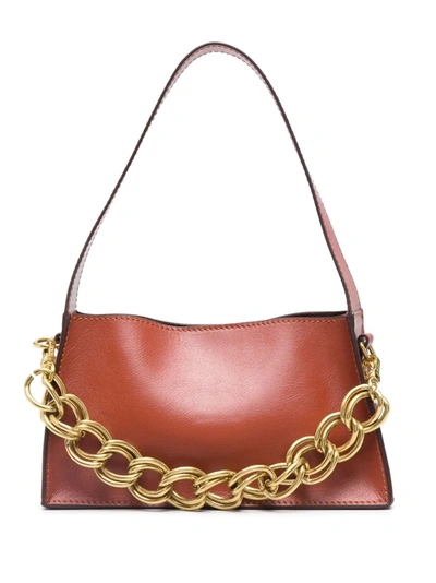 Manu Atelier Mini Kesme Leather Shoulder Bag In Leather Brown