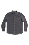 Quiksilver Smoke Trail Button-up Corduroy Shirt In Iron Gate