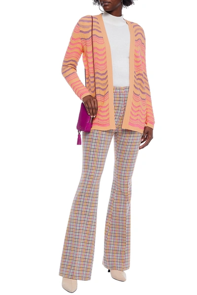 M Missoni Crochet-knit Wool Cardigan In Pink